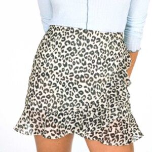 Leopard Print Ruffle Skirt 8apart size S
